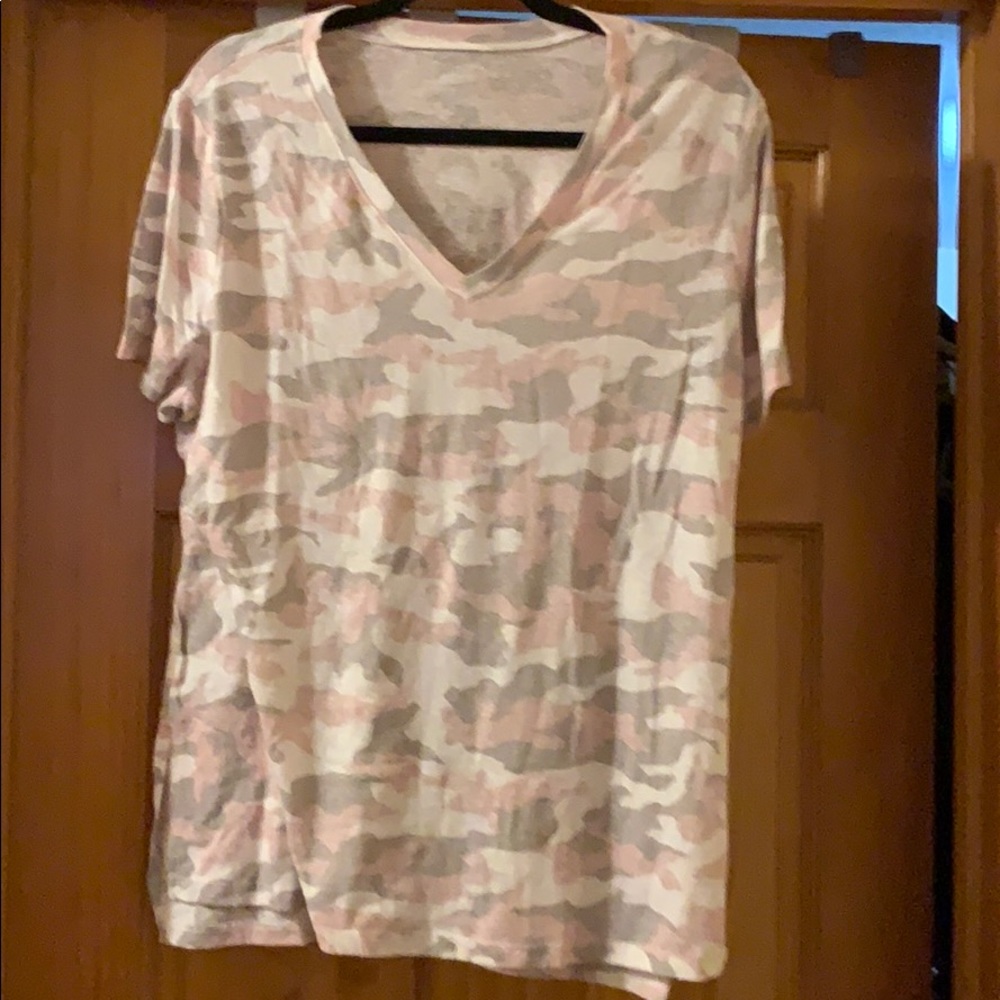 Lane Bryant pink camouflage v-neck T-shirt